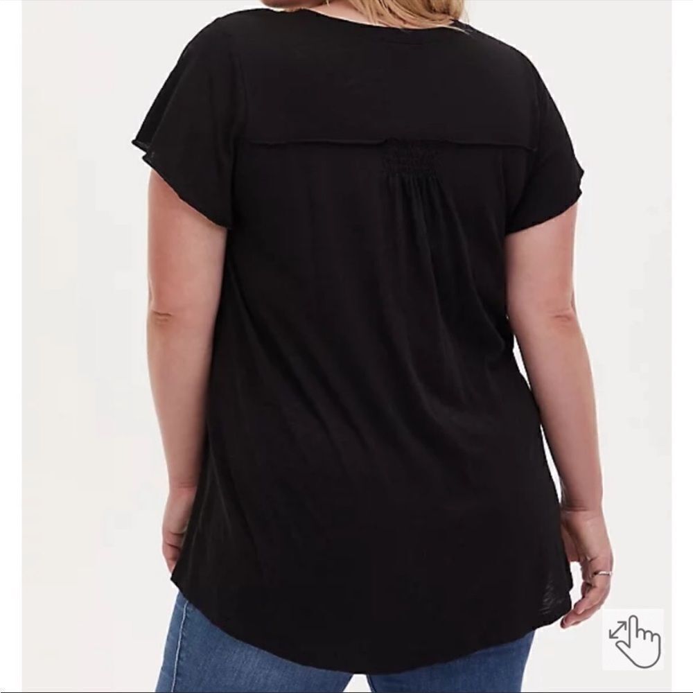 Torrid Black Button Front Swing Top - Picture 2 of 14